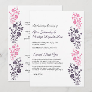 Modèle de programme de ventilateur de mariage flor