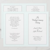 Modèle de programme plié pour cérémonie de mariage (Devant / Derrière)