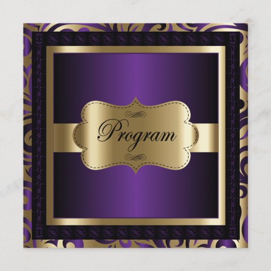 Modèle de programme | Purple & Gold Metallic (Devant)