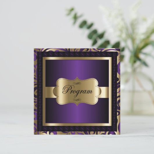Modèle de programme | Purple & Gold Metallic (Debout devant)
