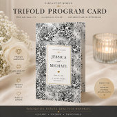 Modèle de programme triptyque floral élégant