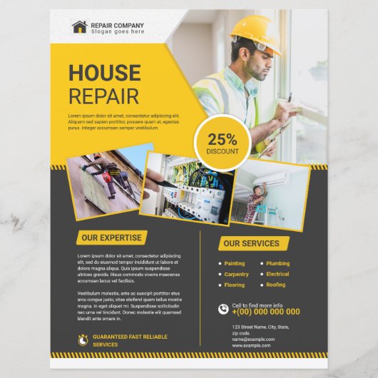 Modèle de prospectus de service de réparation de m (Devant)