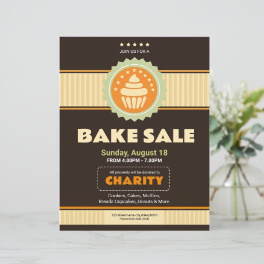 Modèle de prospectus de vente de gâteaux (Debout devant)