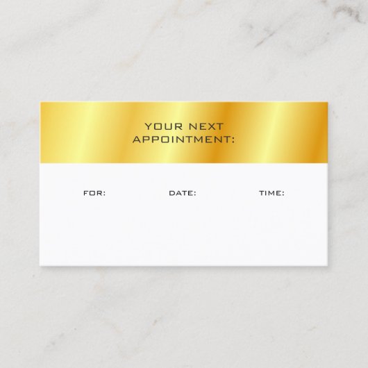 Modèle De Rappel De Rendez-Vous Faux Gold Et White (Devant)