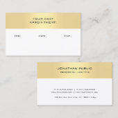 Modèle de rappel de rendez-vous Faux Gold White (Devant / Derrière)