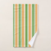 Modèle de rayures verticales orange vert blanc (Serviette à main)