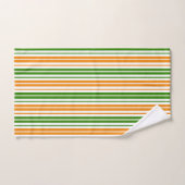 Modèle de rayures verticales orange vert blanc (Serviette à main)