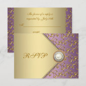 Modèle de réponse élégant violet et or (Devant / Derrière)