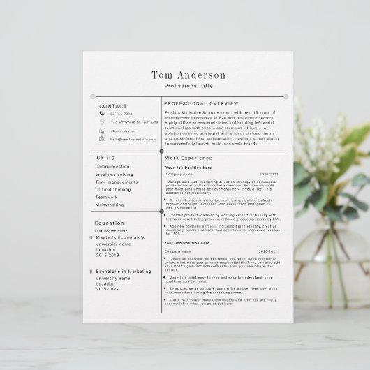 Modèle de reprise professionnelle moderne (Debout devant)