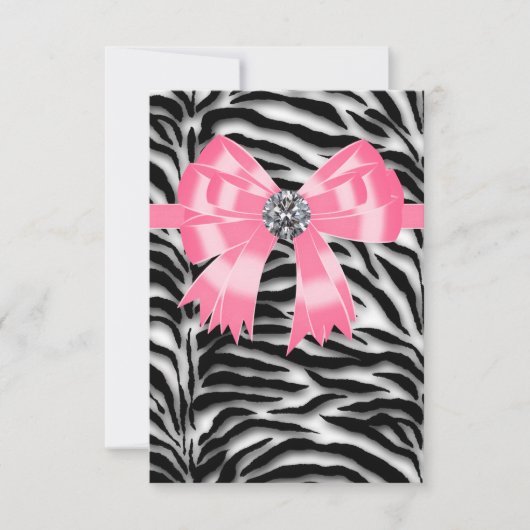 Modèle de RSVP Rose Noir Rose Zèbre (Devant)