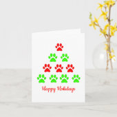 Modèle de sapin de Noël patte d'animal en vert et (Fleur jaune)