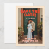 Modèle de Save the Date gras | Mariage modifiable (Devant / Derrière)