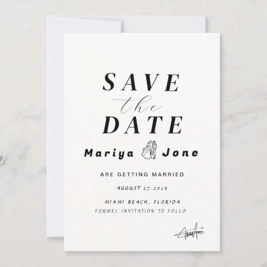 Modèle de save the date recto-verso, Invitation (Devant)