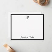 Modèle de script de calligraphie noir blanc (Devant/Arrière en situation)