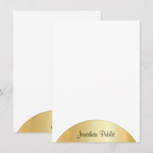 Modèle de script de monogramme en or Faux personna (Devant / Derrière)