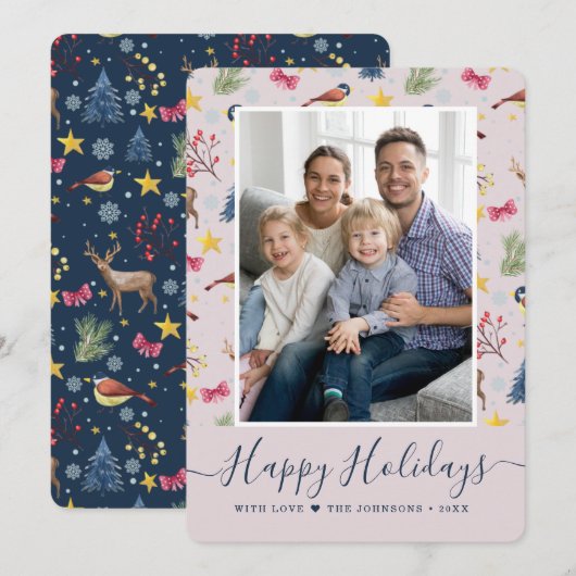 Modèle de script de vacances joyeuses Photo (Devant / Derrière)