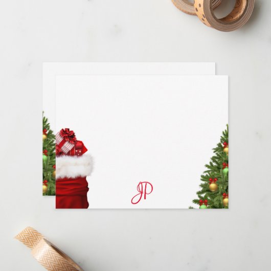 Modèle de script d'écriture manuscrite de Noël à m (Devant/Arrière en situation)