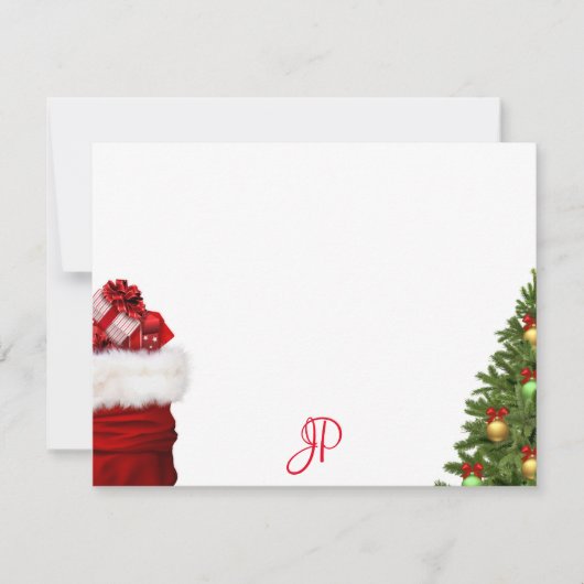 Modèle de script manuscrit de Noël à monogramme (Devant)