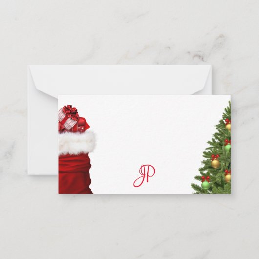 Modèle de script manuscrit de Noël monogrammé (Devant)