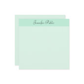 Modèle de script manuscrit moderne Mint Green (Devant/Arrière en situation)