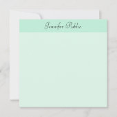 Modèle de script manuscrit moderne Mint Green (Devant)