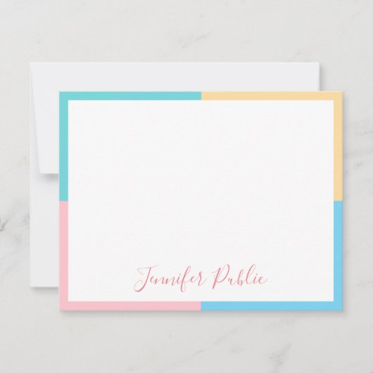 Modèle de script moderne rose jaune bleu vert (Devant)