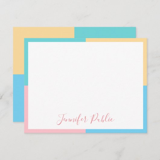 Modèle de script moderne rose jaune bleu vert (Devant / Derrière)