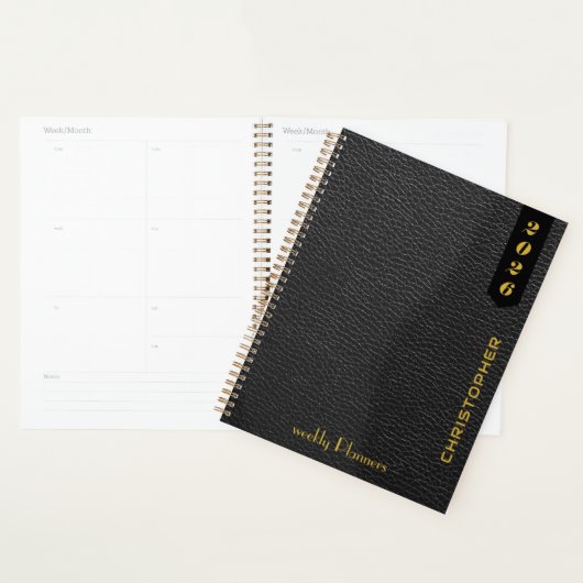 Modèle de script professionnel sur cuir noir (Devant avec enveloppe)