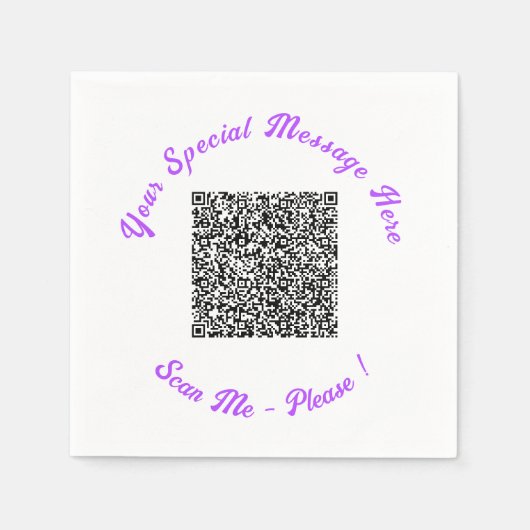 Modèle de serviettes en papier avec texte et code (Devant)