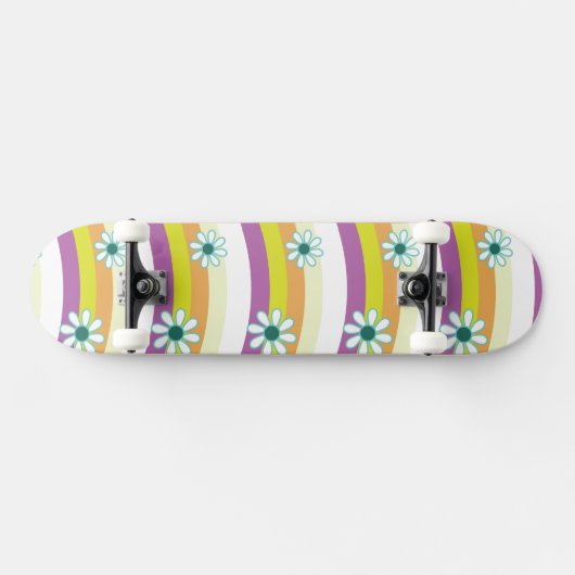 Modèle de skateboard floral Groovy (Horz)