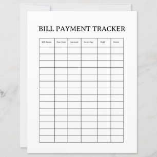 Modèle de suivi de paiement de facture