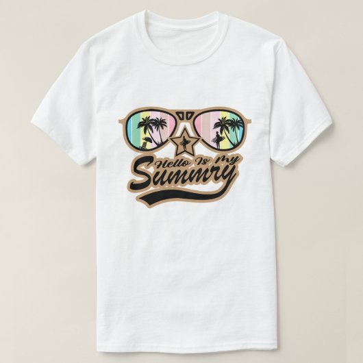modèle de t-shirt en verre soleil summery (Design devant)