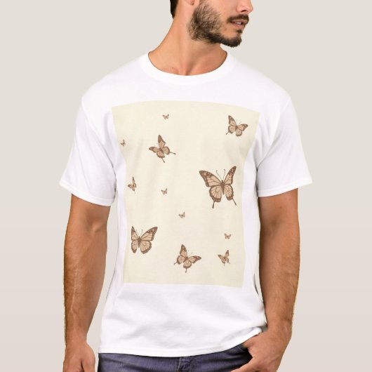 Modèle de T-shirt papillon Abstrait (Devant)