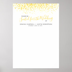 Modèle de tableau de sièges abstrait jaune