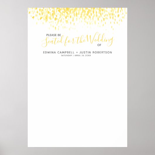 Modèle de tableau de sièges abstrait jaune (Devant)