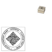 Modèle de tampon en caoutchouc rond avec code QR e (Tamponné)
