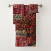 Modèle de tapis oriental en oranges profondes (En situation)