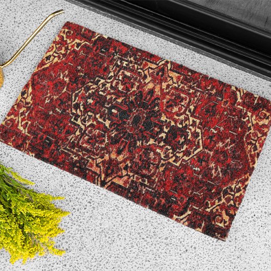 Modèle de tapis oriental en rouge foncé