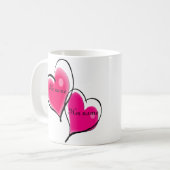 Modèle de tasse de deux coeurs (Devant gauche)