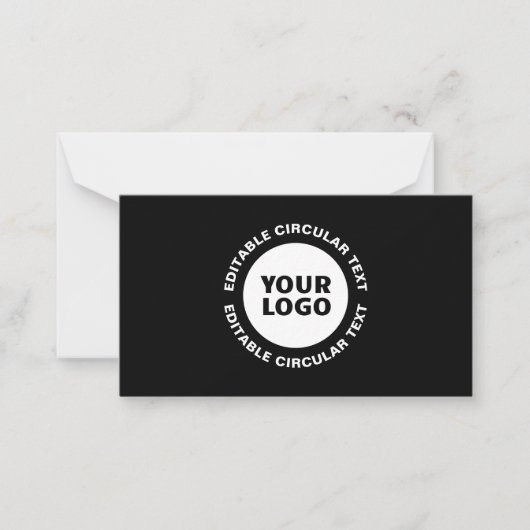 Modèle de texte circulaire éditable & votre logo (Devant)