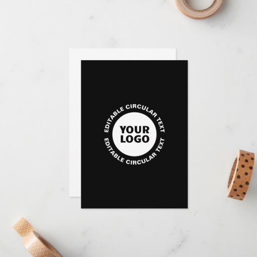 Modèle de texte circulaire modifiable et votre log (Devant/Arrière en situation)