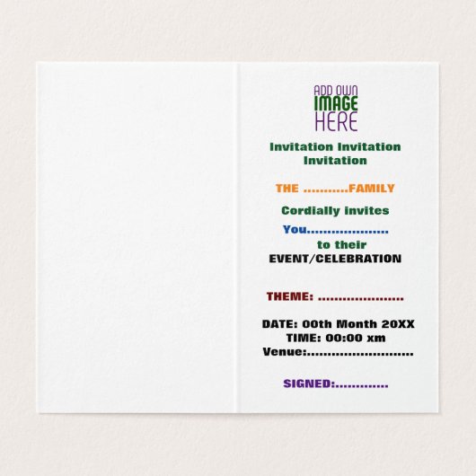 MODÈLE DE TEXTE D'IMAGE BLANCHE SIMPLE MODERNE (Inside Unfolded)