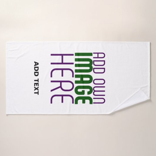 MODÈLE DE TEXTE D'IMAGE BLANCHE SIMPLE MODERNE (Serviette de bain)