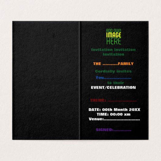 MODÈLE DE TEXTE D'IMAGE NOIRE SIMPLE ET MODERNE (Inside Unfolded)