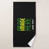 MODELE DE TEXTE D'IMAGE NOIRE SIMPLE ET MODIFIABLE (Serviette de bain)