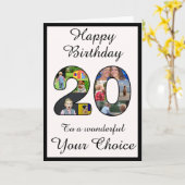 Modèle de texte et de photo "Joyeux 20 ans" pour u (Fleur jaune)