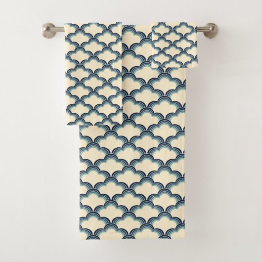 Modèle de vagues de style rétro bleu (En situation)