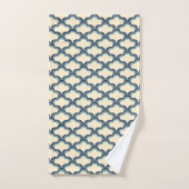 Modèle de vagues de style rétro bleu (Serviette à main)