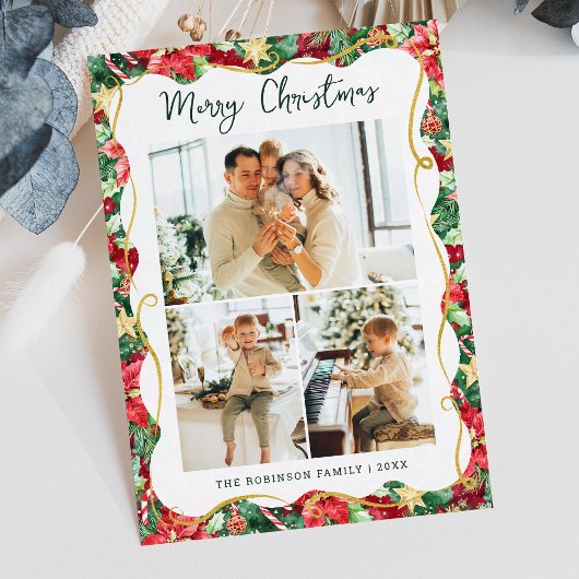 Modèle de verdure de Poinsettia Noël 3 Photo