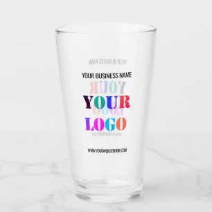 Modèle de verre d'affaires avec votre logo et text